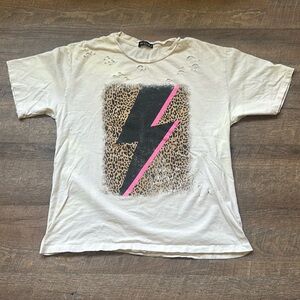 Zutter brand Lightning Bolt Leopard print Tshirt - medium